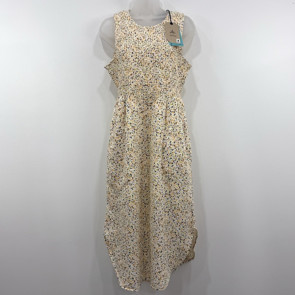 Prana Seakissed Dress S NWT Canvas Alotta Dots 100% Organic Cotton Granola